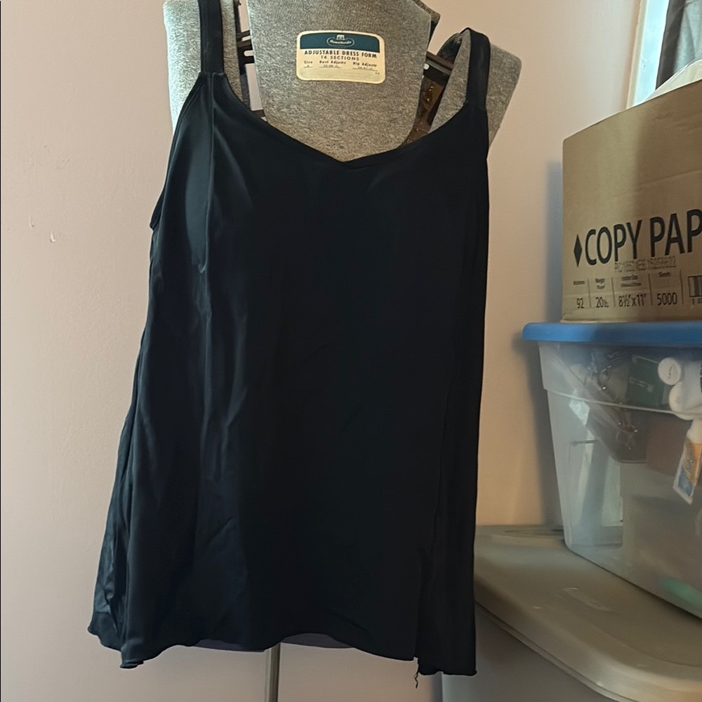 SZ 14 D & Co Beach Black Sleeveless Camisole Top with Thin Straps